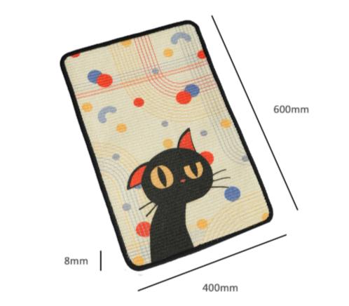 Crooked Head Black Cat Scratcher Mat