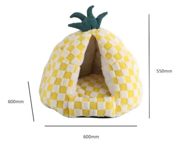 Pineapple Plaid Pet Bed (XL)