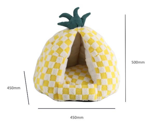 Pineapple Plaid Pet Bed (Large)