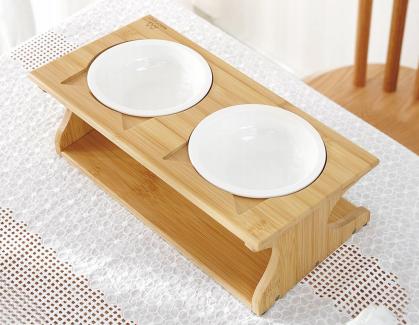 Simple Bamboo Double Ceramic Bowl