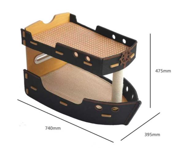 Pirate Ship Pet Double Layer Bed